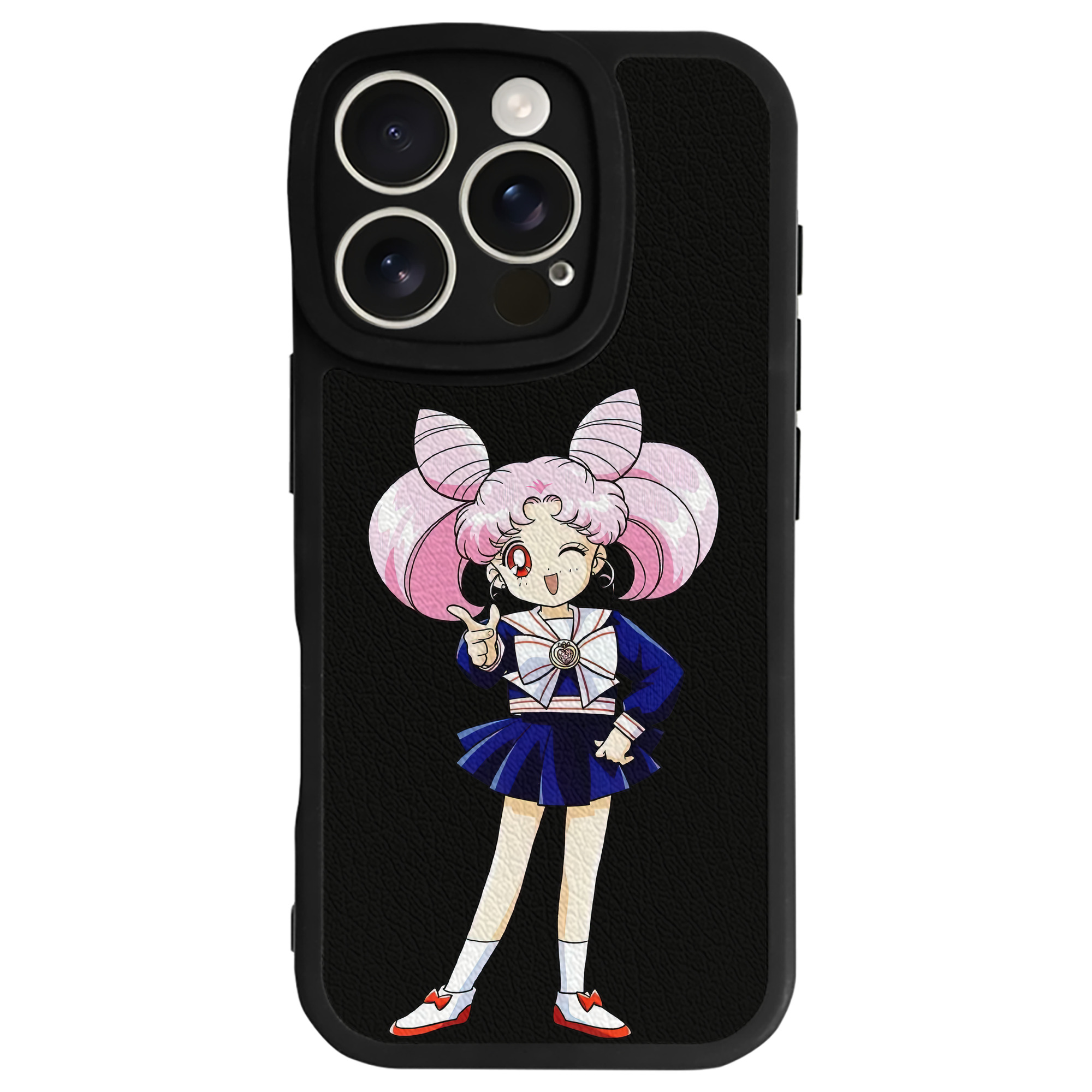 （画像用） 美少女戦士セーラームーン ちびうさ Sailor Moon Chibiusa Tsukino Usagi Small Lady Serenity 【iPhone 16シリーズ対応】シリコンスマホケース（レザー調） 材質：シリコン